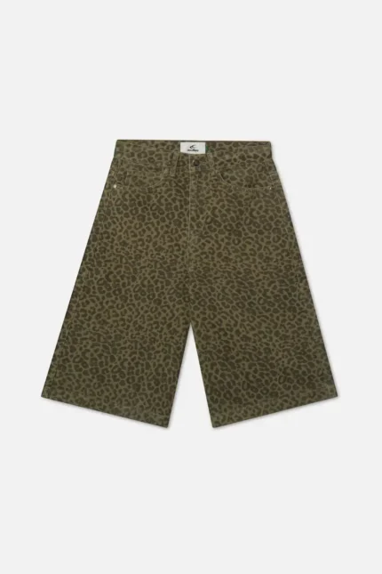 Scuffers Jumbo Bermudas de leopardo verdes (6)