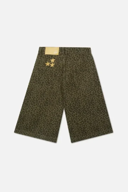 Scuffers Jumbo Bermudas de leopardo verdes (7)